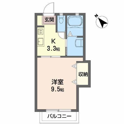 アメニックス福山10番館(1K/2階)の間取り写真