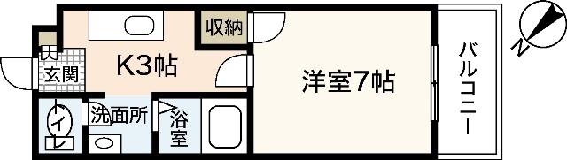 カーサ大塚(1K/1階)の間取り写真