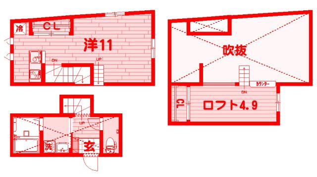 エンヒルズ横浜(ワンルーム/2階)の間取り写真