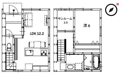 グランメゾンクレスト多治米VI(1LDK/2階)の間取り写真