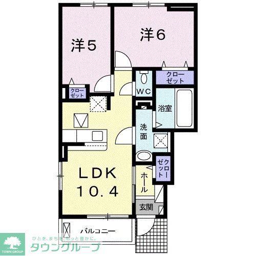 リッツ・ハウス・ラデュレ III(2LDK/1階)の間取り写真
