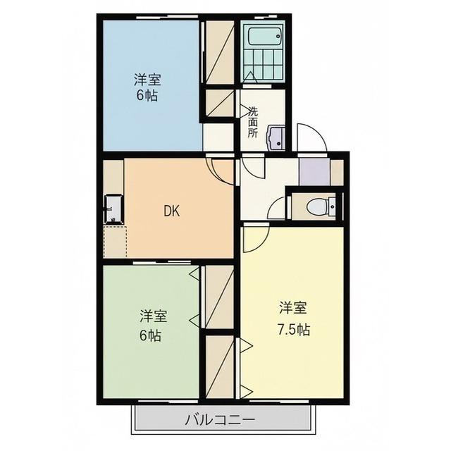 セジュールオサダ3号館(3DK/2階)の間取り写真