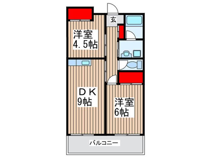 大久保ビル(2DK/3階)の間取り写真