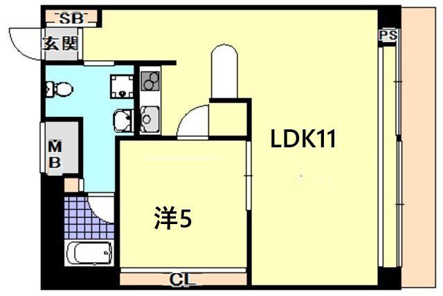 イーストコート2番街(1LDK/9階)の間取り写真