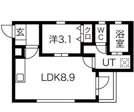 MIA CASA 大須(1LDK/2階)の間取り写真