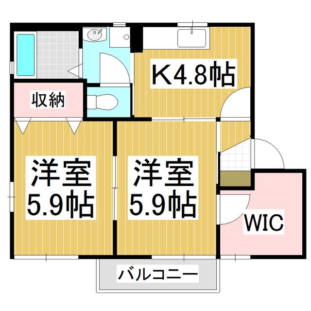 BONNEHOPEMOON B(2K/2階)の間取り写真