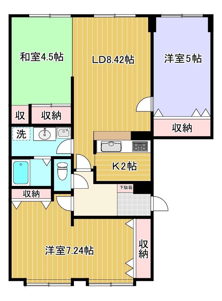 パシフィック共栄大通(3LDK/1階)の間取り写真