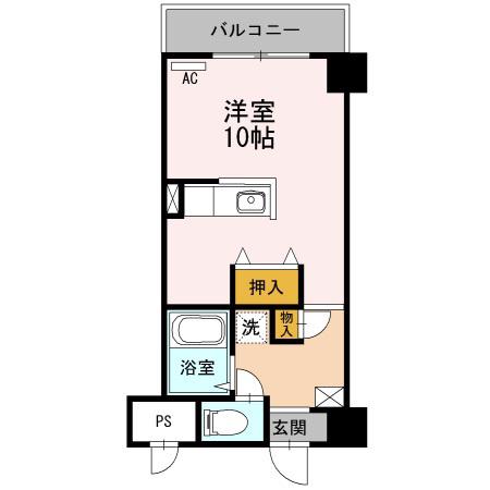 メセナ西条(ワンルーム/4階)の間取り写真