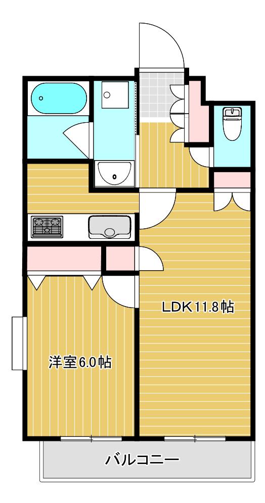 西小山ヒルズ(1LDK/3階)の間取り写真