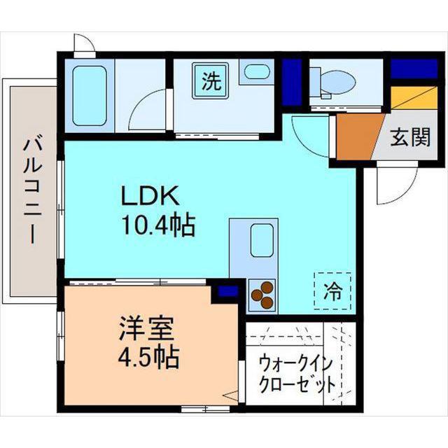 GRANDEL 神田(1LDK/1階)の間取り写真