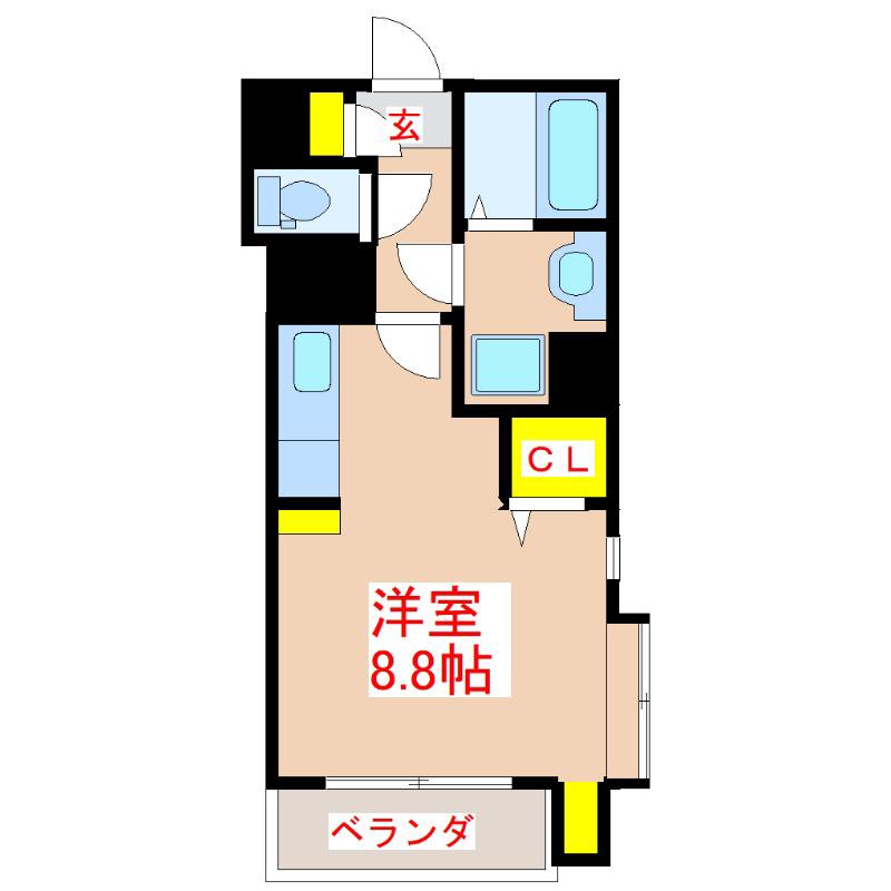 オーパスII(ワンルーム/3階)の間取り写真