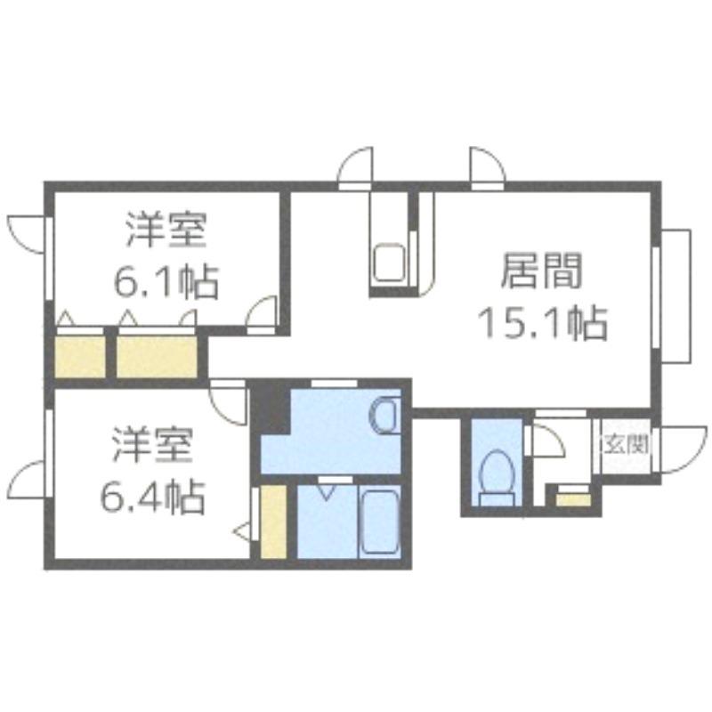 COMODO CASA(2LDK/1階)の間取り写真