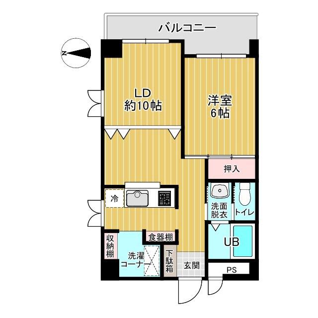 パークヒルズ.K(1LDK/3階)の間取り写真