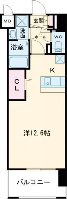 LEGEND筒井(ワンルーム/3階)の間取り写真