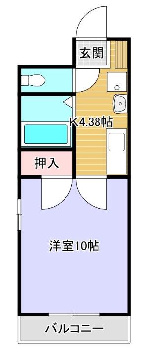 駅前ビル(1K/3階)の間取り写真