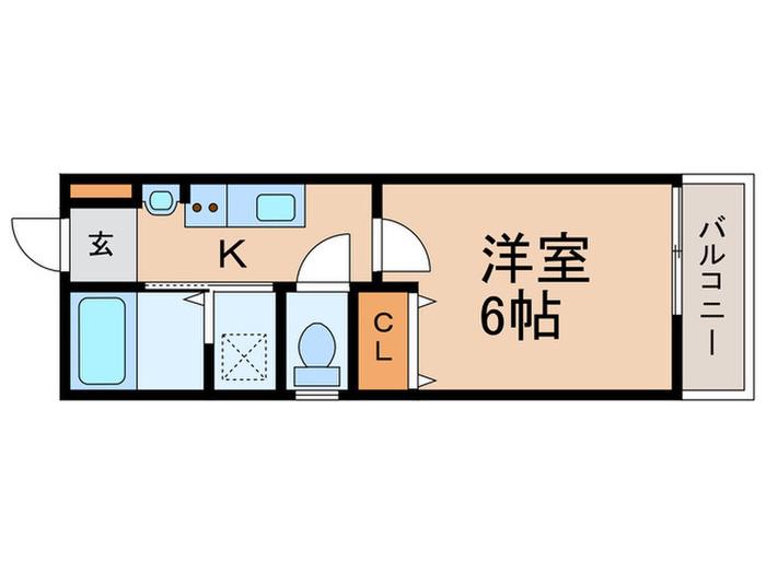 BIGVILLAGE(1K/2階)の間取り写真