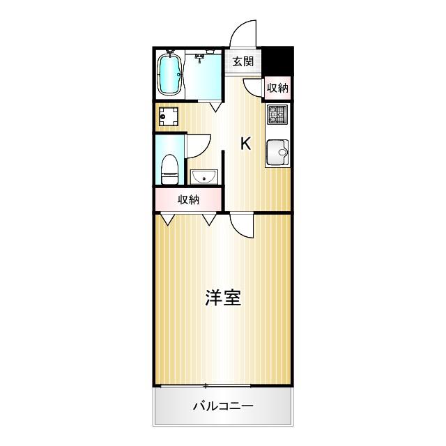 ロワヤルコート(1K/1階)の間取り写真