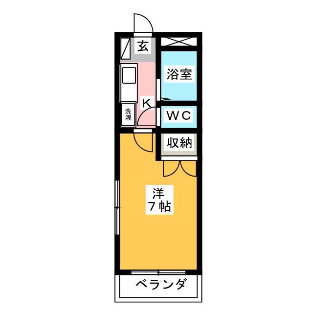 ミケランジェロ(1K/1階)の間取り写真