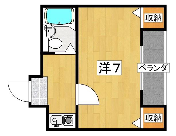 サンシャイン香里パート1(ワンルーム/3階)の間取り写真