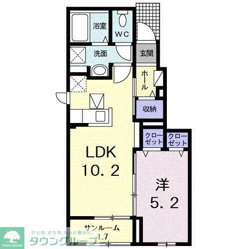 ヴィオラ(1LDK/1階)の間取り写真