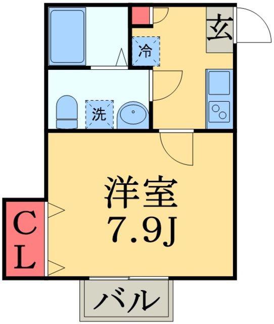 VILLA IL MARE(1K/1階)の間取り写真