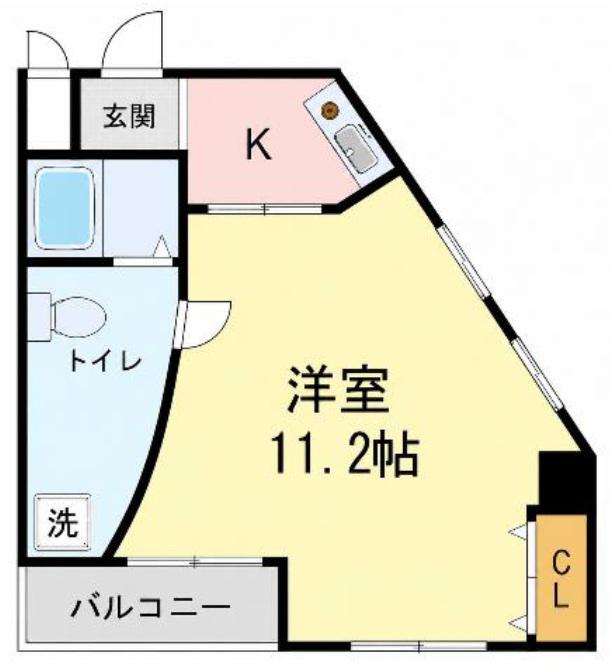 レザムルーズ西宮(ワンルーム/3階)の間取り写真