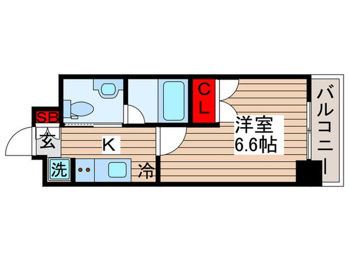 レジディア月島III(1K/11階)の間取り写真
