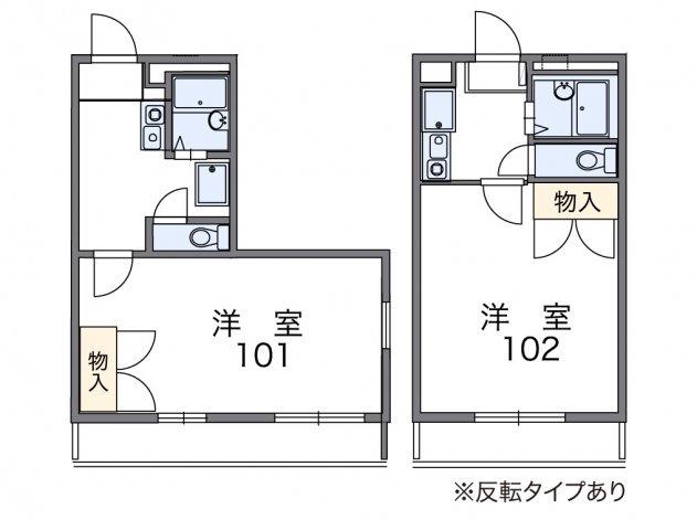レオパレスサンリッチつくばI(1K/2階)の間取り写真