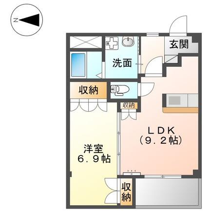 ソラーク(1LDK/2階)の間取り写真