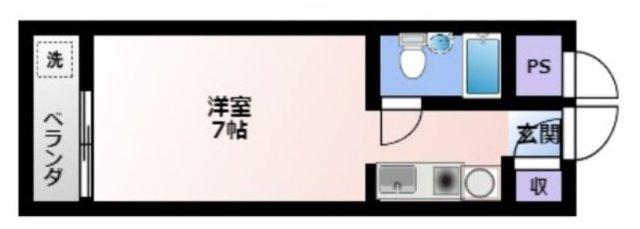 グリーンフラッツ天神町(1K/3階)の間取り写真