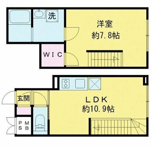 リーガランド三軒茶屋(1LDK/1階)の間取り写真