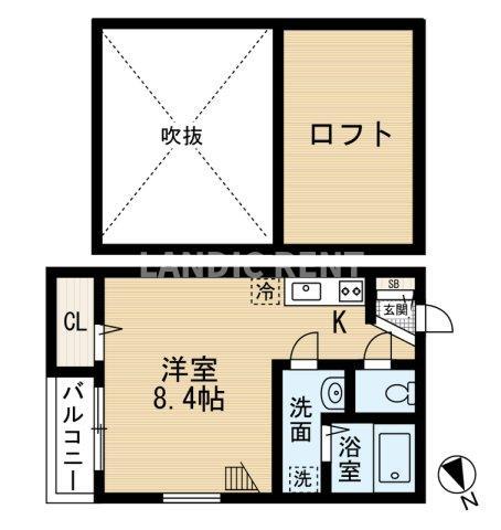 PORTE-CHANCE(1K/1階)の間取り写真