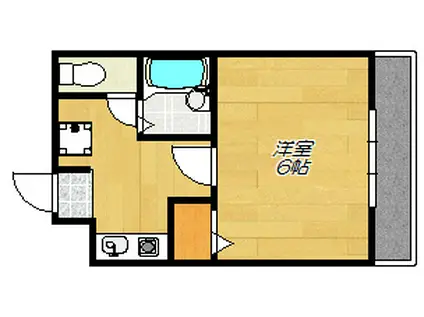 フラットカキノキ(1K/3階)の間取り写真