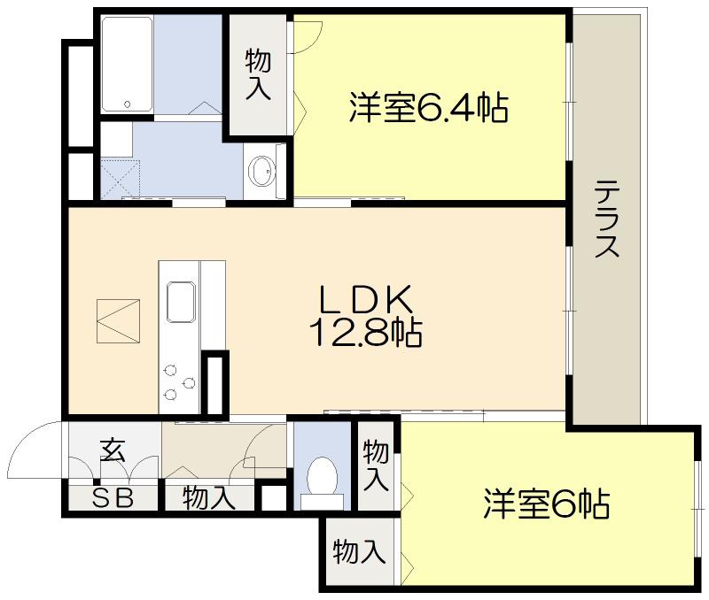 VINCULUM AK(2LDK/3階)の間取り写真