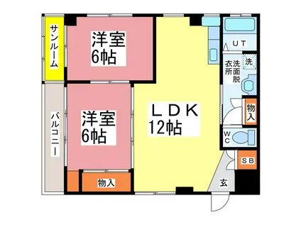 コスモTS(2LDK/3階)の間取り写真