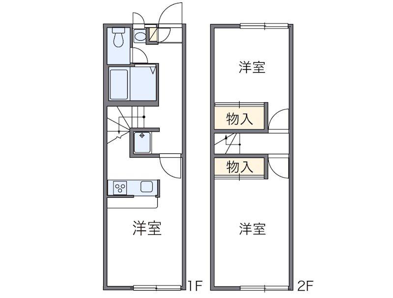 レオパレスソレイユ(2DK/1階)の間取り写真