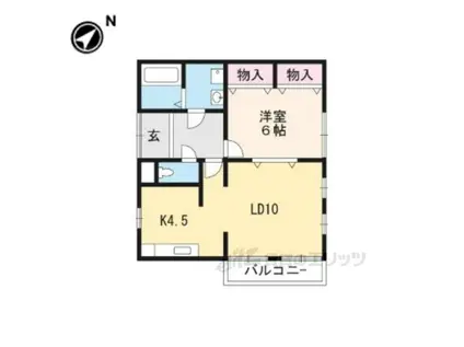 鳴滝ステージⅠ(1LDK/1階)の間取り写真