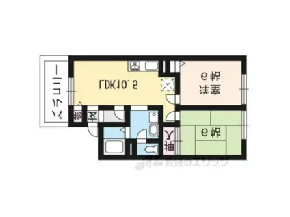 シャトードゥヴェール(2LDK/1階)の間取り写真