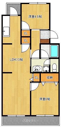 プレジデントタカヤ(2LDK/4階)の間取り写真