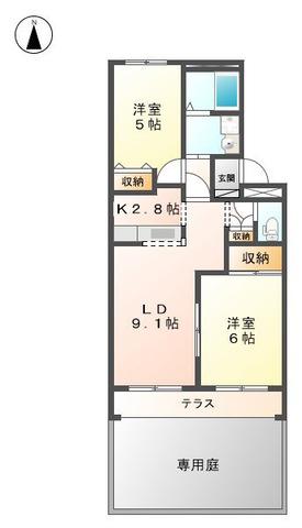 WINDY PLACE TC(2LDK/1階)の間取り写真