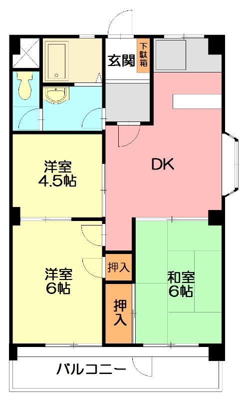 メゾン萩原(3DK/3階)の間取り写真