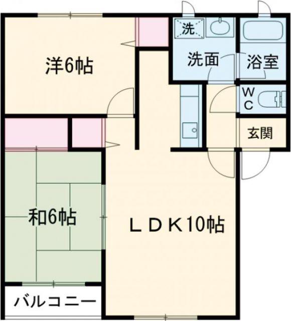 グランベリー昭和(2LDK/2階)の間取り写真