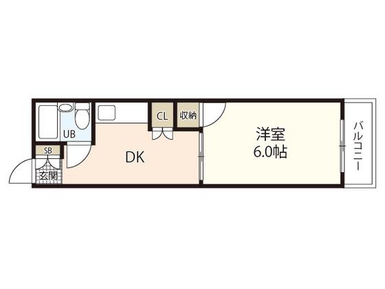 Nビル(1DK/4階)の間取り写真