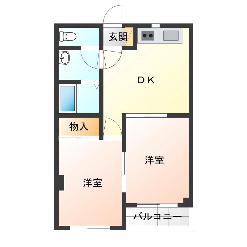 エムジャパンコーポ(2DK/3階)の間取り写真