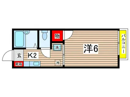 メゾンやまさき(1K/1階)の間取り写真