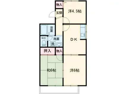 エヴァーグリーンB(3DK/2階)の間取り写真