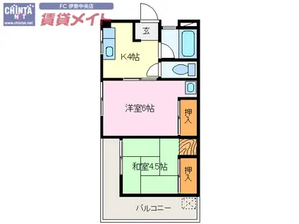 クレアトゥール伊勢志摩(2K/3階)の間取り写真