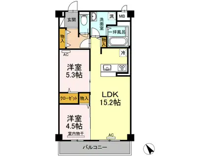 ポラリス(2LDK/2階)の間取り写真