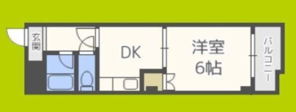 ミタカホーム8番(1DK/6階)の間取り写真