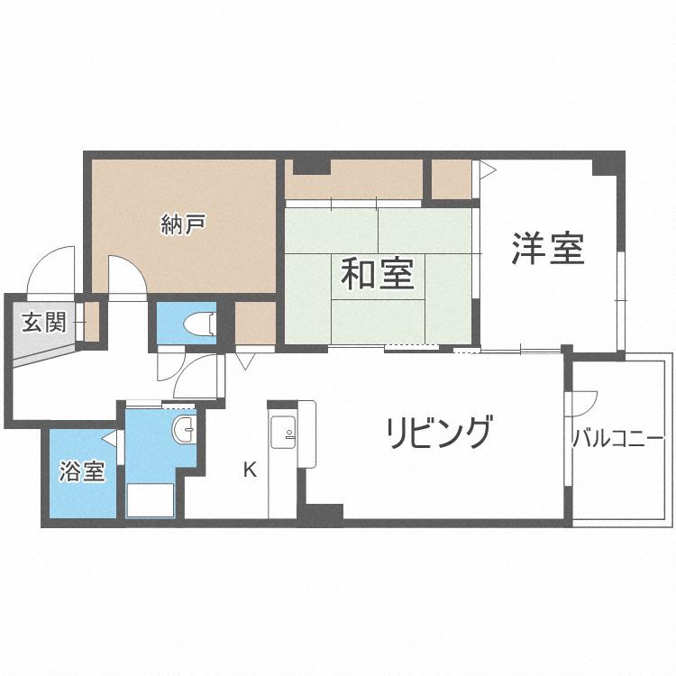 シェスタ麻生館(3LDK/3階)の間取り写真